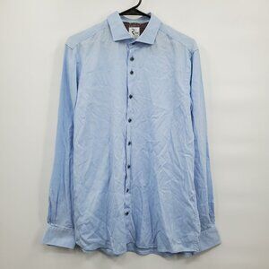 R2 Amsterdam Full Button Up Shirt Top Men Size 42 Large Long Sleeve 100% Lyocell